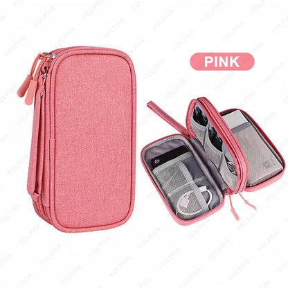 Waterproof Cable Organizer Travel Cord Pouch Electronics Accessories Case Multi Compartment Portable Data Cable Storage Bag
