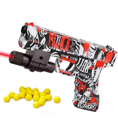 Soft Bullet G17 Toy Gun Manual Pistol With Laser Blaster Foam Ball Airsoft Launcher CS Shooting Games Weapons for Kids Boys Gift