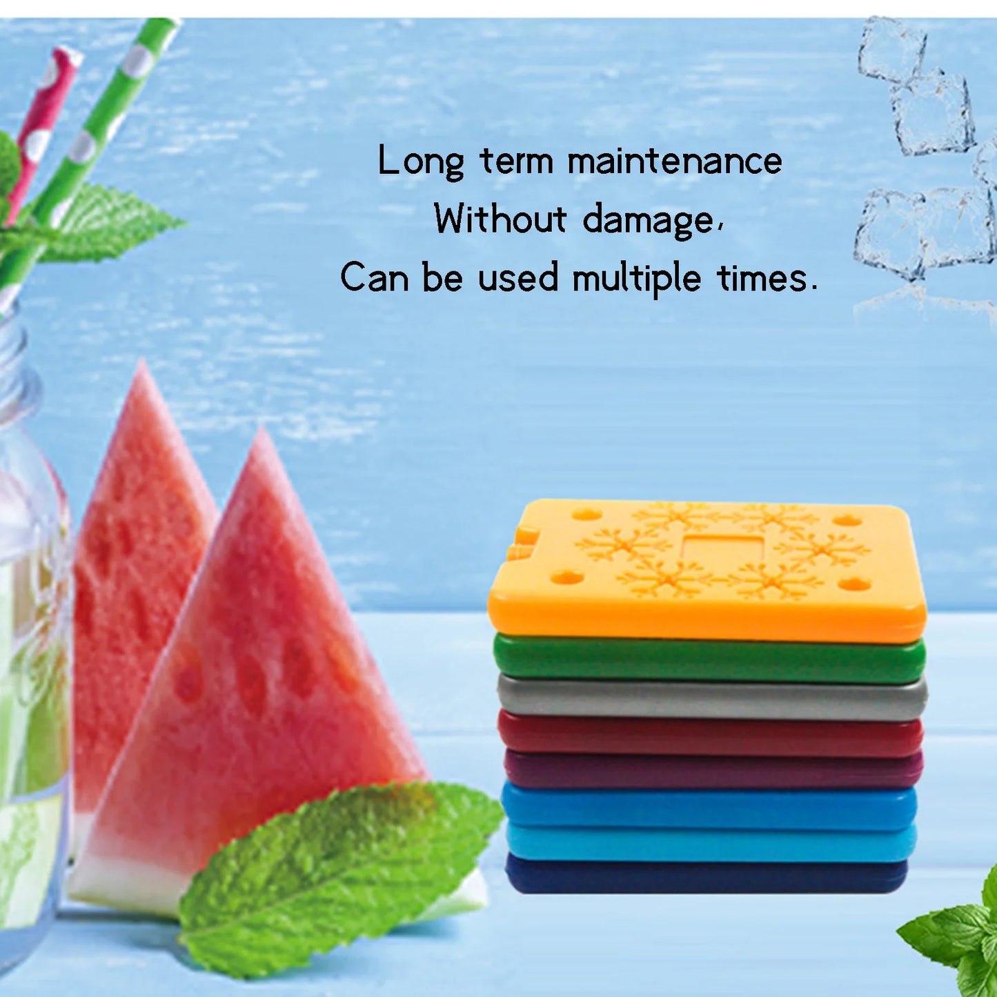 1pcs Odorfree Travel Picnic Ice Pack Reusable Freezer Cool Block Ice Bag Ultra Thin Portable Travel Fresh Food Cold Storage