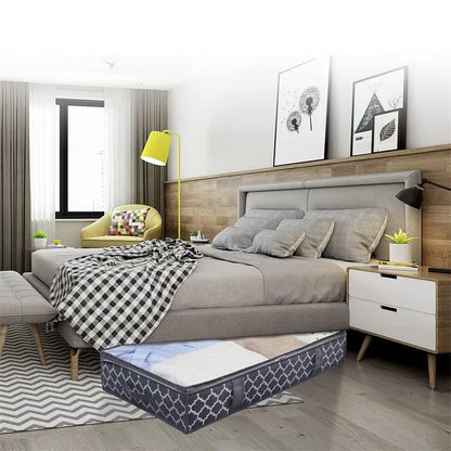 2pcs under the bed quilt storage bag with cover can be folded, can be used for bedding clothes toys，Clothing organizer