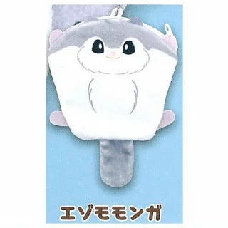 Yumeya capsule toys cute kawaii Hokkaido animals plush pouch stuffed bird squirrel earphones bag coin purse ball chain pendant