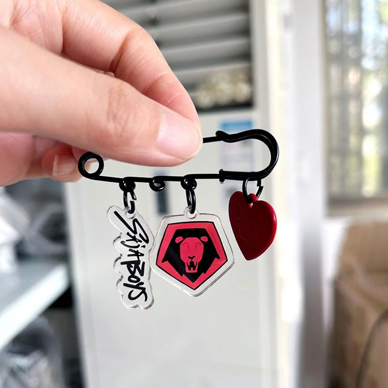 1-9PCS KPop Demo Hunters Keychain Tiger Saja Boy Cosplay Bag Hanging Pendant Anime Keyrings Bag Charms Xmas Gift Necklace Set