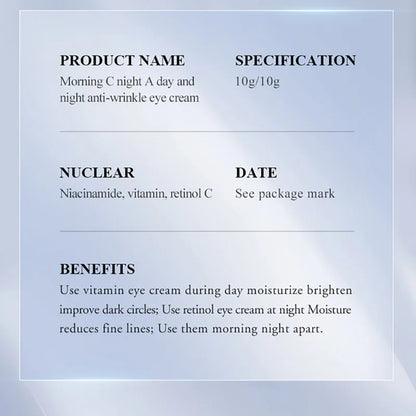 SADOER Vitamin C Retinol Eye Cream Anti Dark Circles Remove Eye Bags Moisturizing Firming Beauty Day Night Beauty Eyes Skin Care