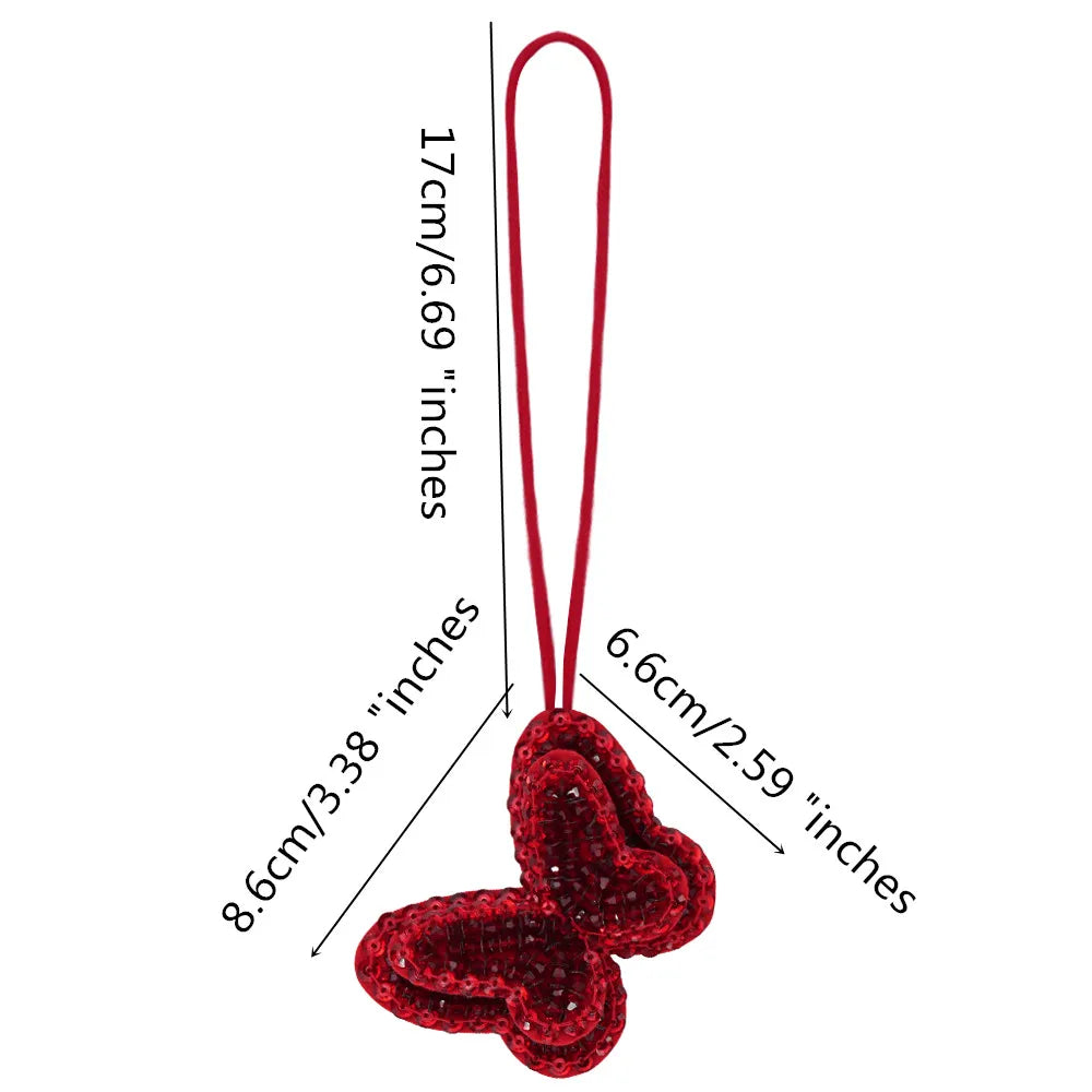 3D Handmade Rhinestone Beaded Coconut tree, butterfly hanging rope Patches Crystal Bag lanyard Patch beading Applique Patch