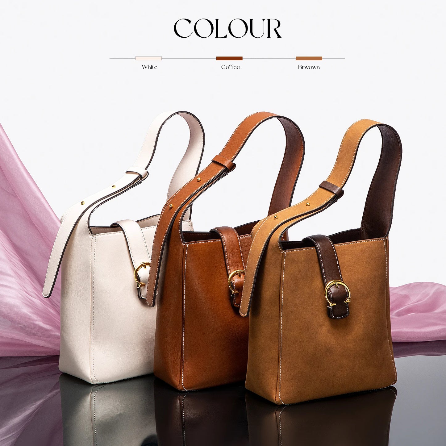 Retro Style Fashion Classic Women's Handbag Pure Colour Simple Buckle Design Exquisite Versatile Women's Shoulder Bag