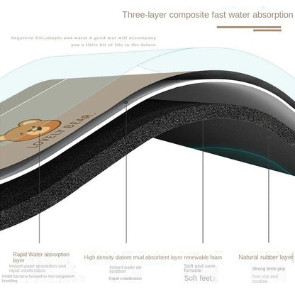 Super Absorbent Mat Kitchen Table Mat Diatomaceous Mud Absorbent Quick Drying Anti Slip Anti Fall Anti Oil Stain Floor Mat