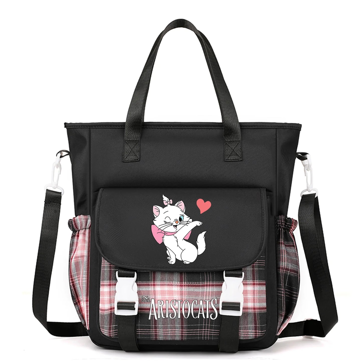 The Aristocats Marie Cat Handbag Shoulder Bag Messenger Bag Carrying Bag for Teenager Girls Boys Schoolbag Travel Shoulder Bag