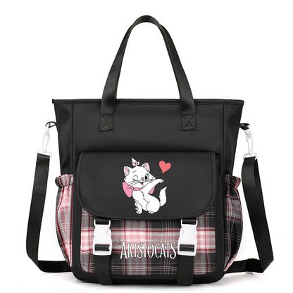 The Aristocats Marie Cat Handbag Shoulder Bag Messenger Bag Carrying Bag for Teenager Girls Boys Schoolbag Travel Shoulder Bag