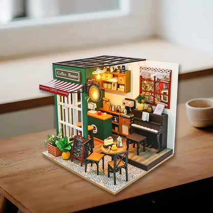 Wooden Miniature Doll House 3D Puzzle Toy Assembled DollHouses Building Model Kit Making Room Toys Decorations With Furniture