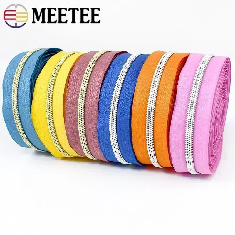 5# Nylon Zippers for Sewing Bags Plastic Coil Bag Zipper Tapes By The Meter Purse Garment Zips Repair DIY Clothing  Accessories