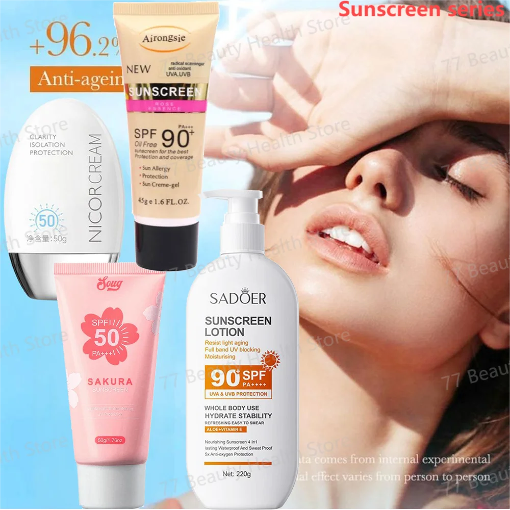 Sunscreen Spf 50 Face Korean Products Sunblock Cream Sunscreen Body Lotion Refreshening High Sun Protection Skincare