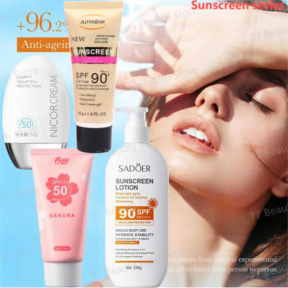 Sunscreen Spf 50 Face Korean Products Sunblock Cream Sunscreen Body Lotion Refreshening High Sun Protection Skincare