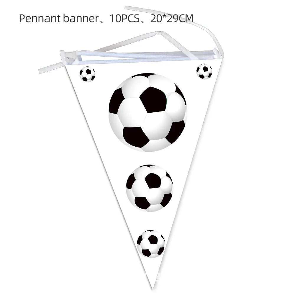 White Football Birthday Party Decorations Soccer Disposable supplies Tablecloth bag balloons children favors Kids Boys Baby game