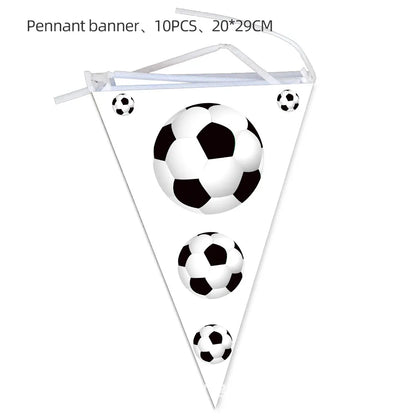 White Football Birthday Party Decorations Soccer Disposable supplies Tablecloth bag balloons children favors Kids Boys Baby game