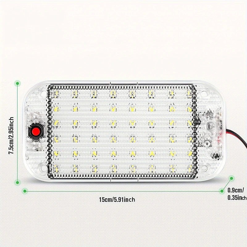 Universal Ceiling Light Bright Car Indoor Lamp With ON/OFF Switch 48LEDs Interior Dome Light For Box Trucks, Campers, Boats, RVs