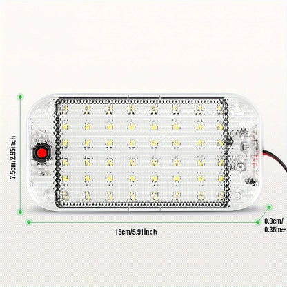 Universal Ceiling Light Bright Car Indoor Lamp With ON/OFF Switch 48LEDs Interior Dome Light For Box Trucks, Campers, Boats, RVs