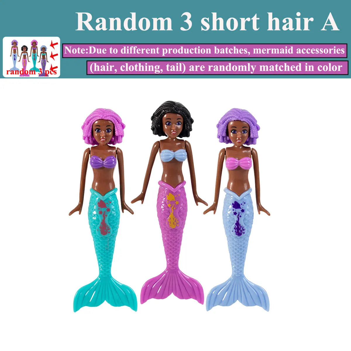 4/3 PCS 1 bag Mermaid Water Play Toys Different Style for Swimming Children Game in Sun Pool/Beach/Bath Time Gift Color Random
