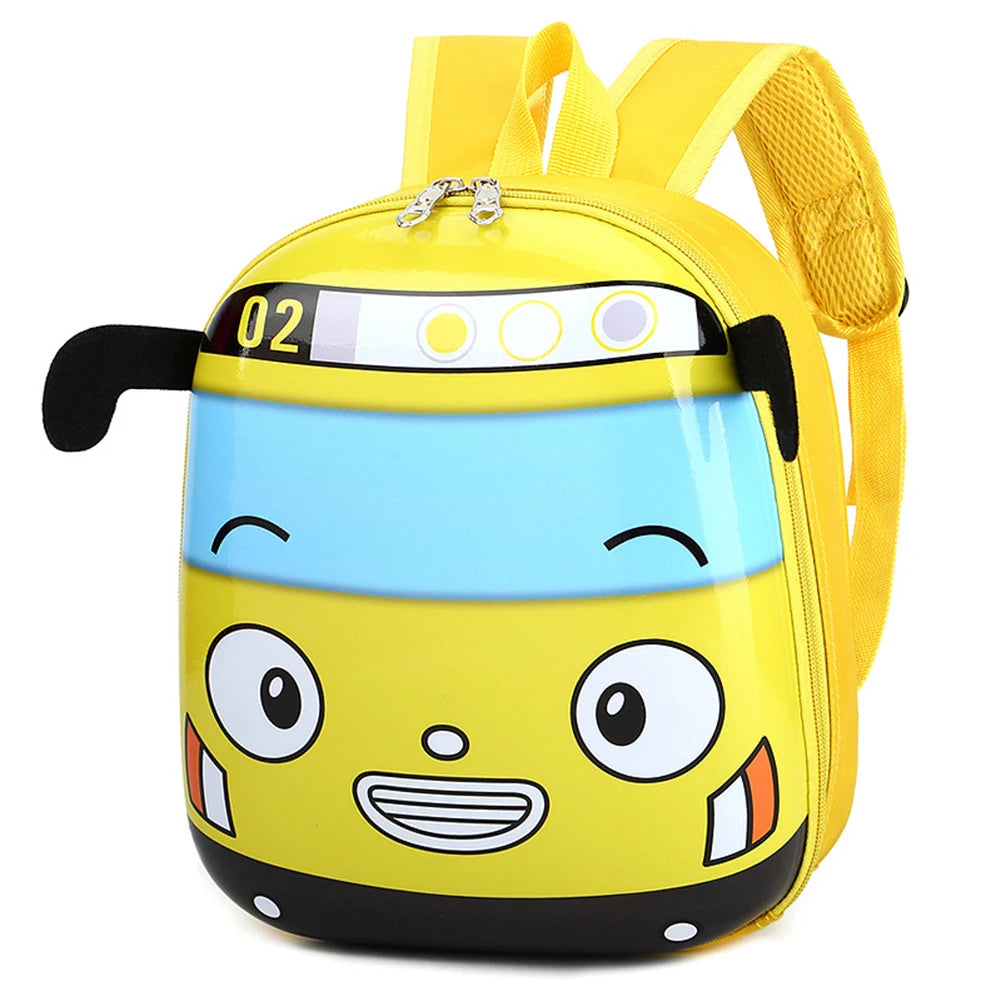 3D Cartoon Bus Toddler Backpack Small Kindergarten Children School Bag School Bookbag for Boys Girls Go for An Outing