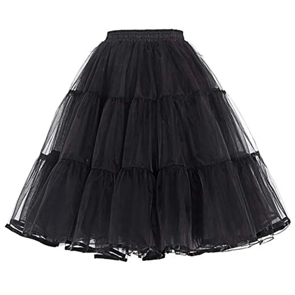 Women Long Tutu Skirt Tulle Crinoline Vintage Petticoat Wedding Dress Underskirt Rockabilly Tutu Fluffy Adult Organza Petticoats