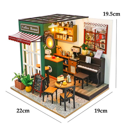 Wooden Miniature Doll House 3D Puzzle Toy Assembled DollHouses Building Model Kit Making Room Toys Decorations With Furniture
