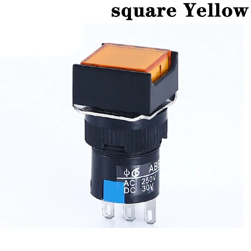 1NO1NC/2NO2NC 6.3V 12V 24V 220V Momentary Illuminuted Maintain Push Button Switches 16MM Latching Push Button Lamp LED