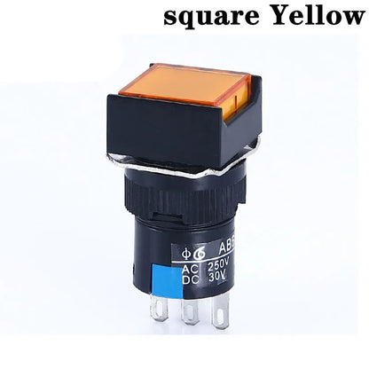 1NO1NC/2NO2NC 6.3V 12V 24V 220V Momentary Illuminuted Maintain Push Button Switches 16MM Latching Push Button Lamp LED