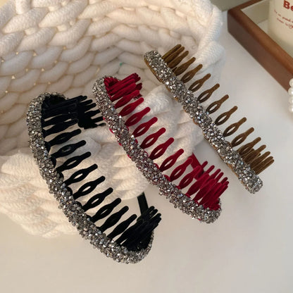 2023 Korea Fashion Simple Crystal Headbands Women New Velvet Rhinestone Face Wash Hairbands Hair Hoop Bezel Hair Accessories