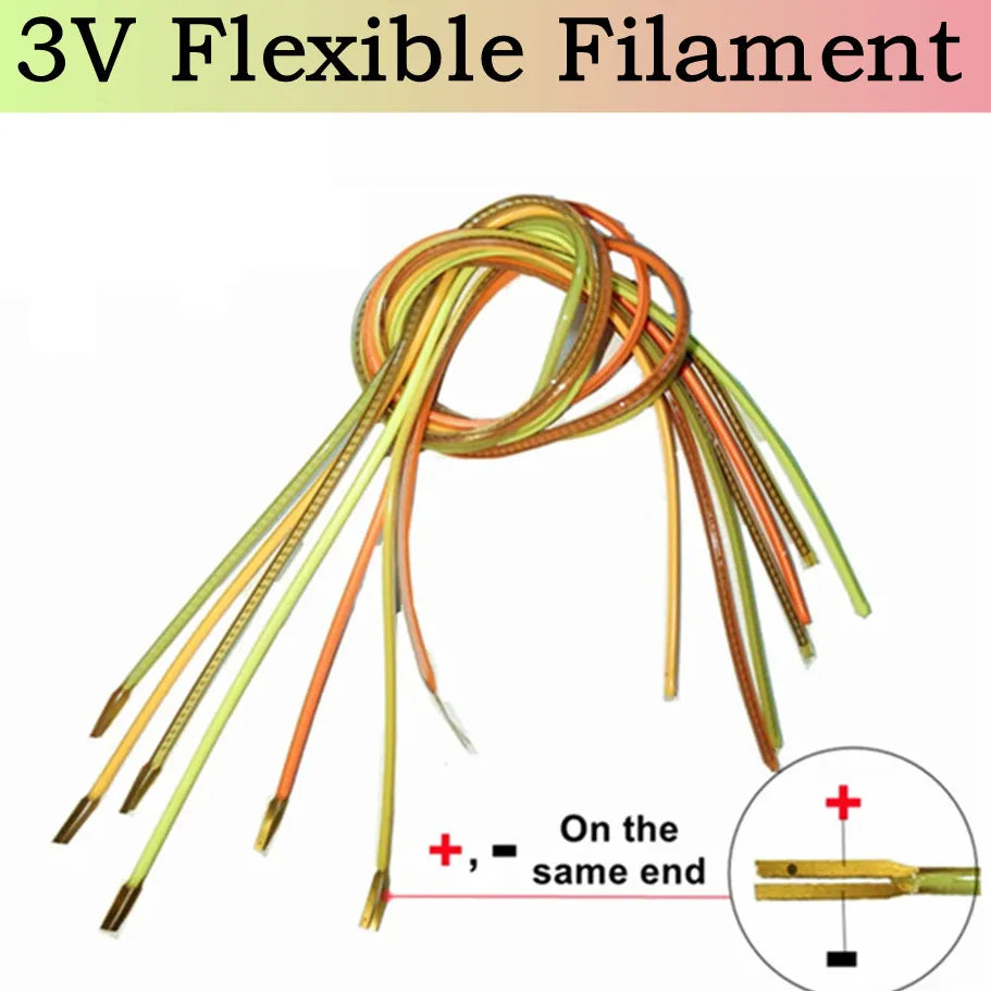 Ultra Slim 3V LED Same End Filament Flexible Spiral Bulb Filament Retro Edison Bulb Lamp Parts Diode Lighting Strip Decoration