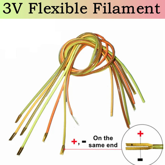 Ultra Slim 3V LED Same End Filament Flexible Spiral Bulb Filament Retro Edison Bulb Lamp Parts Diode Lighting Strip Decoration