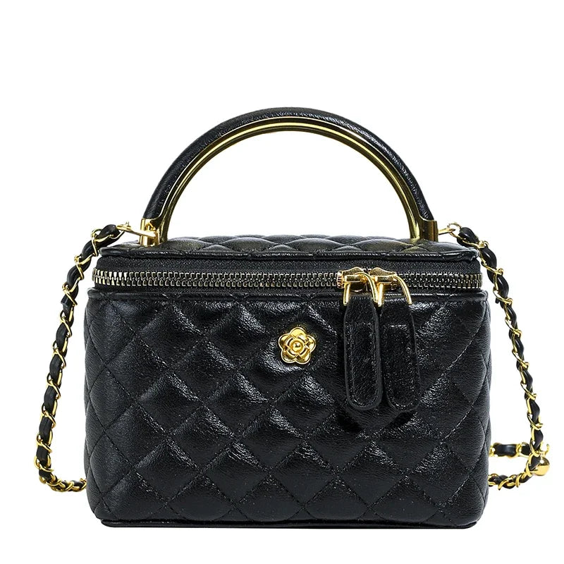 2025 New Women's Large Capacity Diamond Grid Single Shoulder Diagonal Cross Hand-held Small Square Bag, Famous Luxury Designer