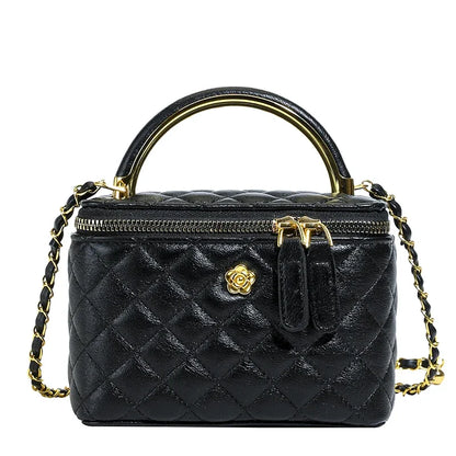 2025 New Women's Large Capacity Diamond Grid Single Shoulder Diagonal Cross Hand-held Small Square Bag, Famous Luxury Designer