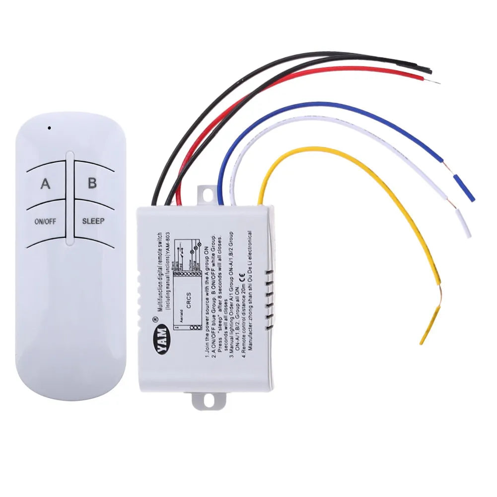 Wireless Remote Control 4 Ports Digital Remote Control 220V 1/2/3 Channel Switch Lightswitch NO/OFF For Lamp Light Smart Home