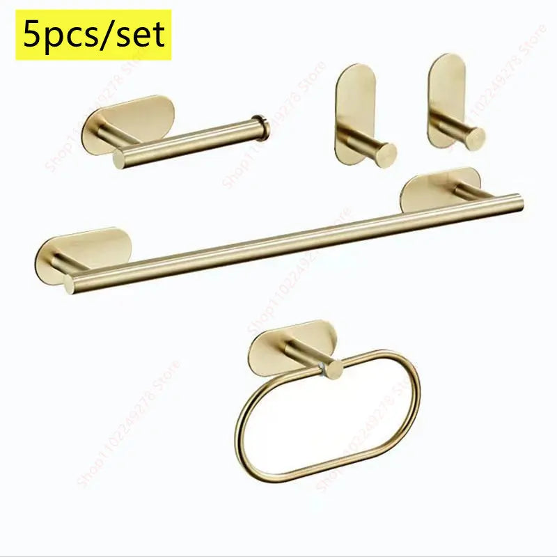 Self adhesive toilet roll paper holder No Drill Towel Rack Stainless Steel wall Mount stand organizer Kitchen Bath Accessories