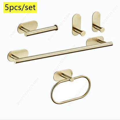 Self adhesive toilet roll paper holder No Drill Towel Rack Stainless Steel wall Mount stand organizer Kitchen Bath Accessories