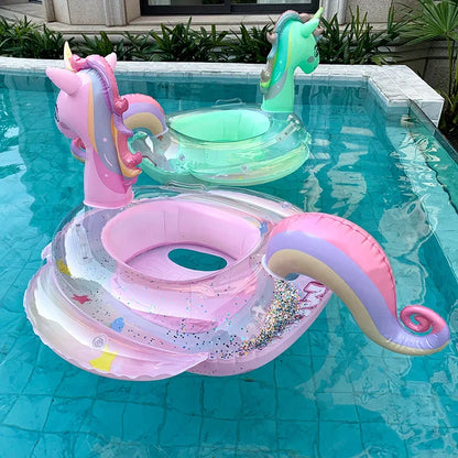 Swim Ring Inflatable Pool Float Baby Rainbow Sequined Unicorn for Kids Swimming Circle Children Swim Ring Pool Toys Floating