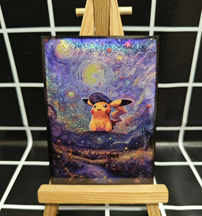 64Pcs/set 66X91Mm PTCG Starry Sky Gengar Card Sleeves Fragments Color Flash Ws PTCG Card Protective Cover Anime Cards Gift Toys