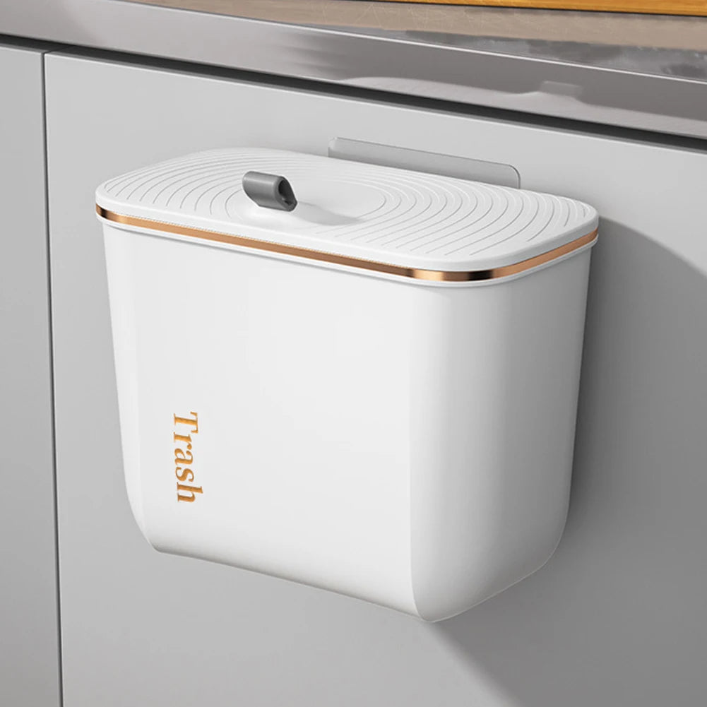 【Lifeideas】Kitchen Bathroom Hanging Waste Bin with Lid Wall Mounted Garbage Can for Cabinet Under Sink Waste Garbage Compost B