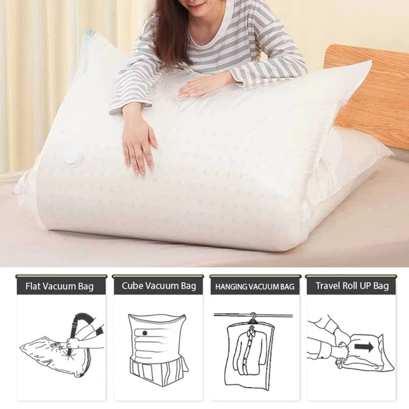 Large Latex Mattress Vacuum Storage Bags Toys Clothes Quilt Seal Vacuum Packed Bags Travel Sponge Mats Compression Bags