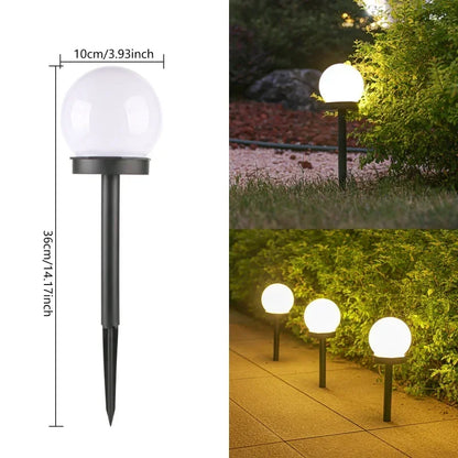 Solar Round Ball Light LED Solar Power Light Outdoor Waterproof Garden Decoration Yard Lawn Street Ball Ground Lamp