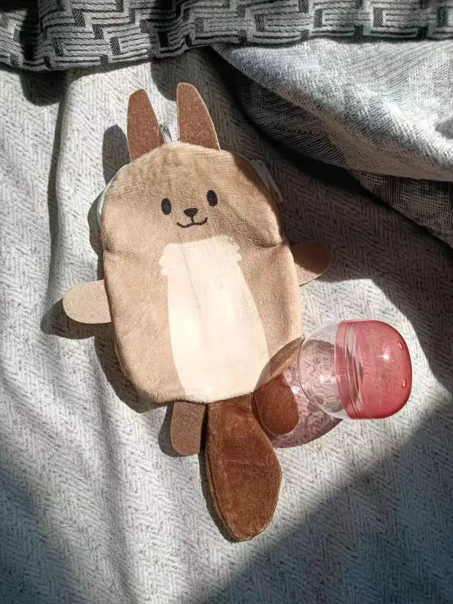 Yumeya capsule toys cute kawaii Hokkaido animals plush pouch stuffed bird squirrel earphones bag coin purse ball chain pendant