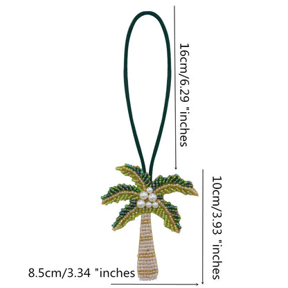 3D Handmade Rhinestone Beaded Coconut tree, butterfly hanging rope Patches Crystal Bag lanyard Patch beading Applique Patch