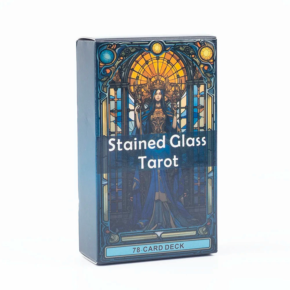 Stained Glass Tarot A 78-Card Deck Leisure Entertainment Game Card Family Gathering Divination Board Playing Games 10.3*6Cm