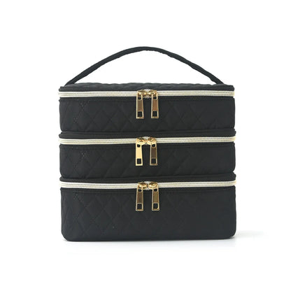 3 Layer Nail Polish Organizer Bag Holds 84 Bottles Nail Lamp Detachable Compartments Travel Salon Home DIY  Nail Tech Storage