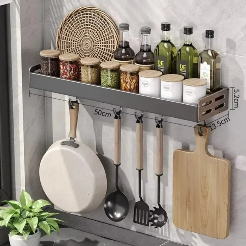 Wall Mounted Kitchen Storage Strong Load-bearing Kitchen Storage Shelf Rack Easy To Install Household Waterproof Knife Holder