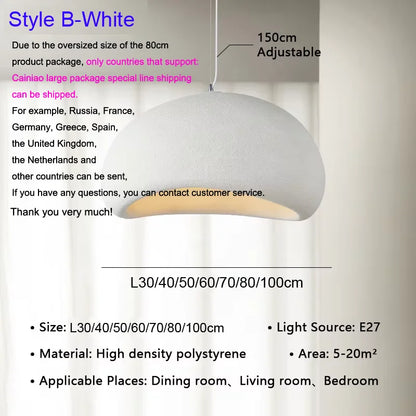 Wabi-Sabi LED Pendant Light E27 - Rustic Hanging Chandelier for Living Dining Room Kitchen Bedroom Modern Home Decor Lamp