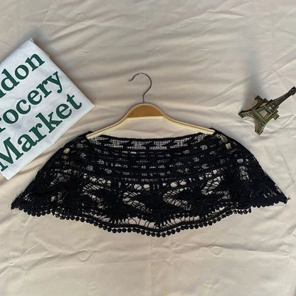 Summer Knitted Hollow Thin Lace Fake Collar Shawl Pullover Short Suspender Skirt False Collar Detachable Collars Sun Protection