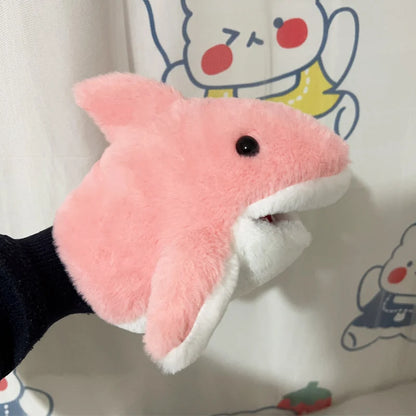 Stuffed Plush Animals Toys Hand Finger Story Puppet Kawaii Dolls Educational Toys Grey Shark Hands Kids Toy Birthday Gift