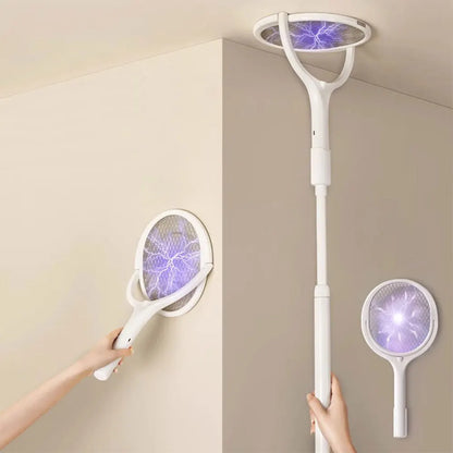 Rotating Head Mosquito Swatter 2-In-1 Mosquito Killer Lamp Multi Functional Mosquito Swatter Bat Swatter Rechargeable for Home
