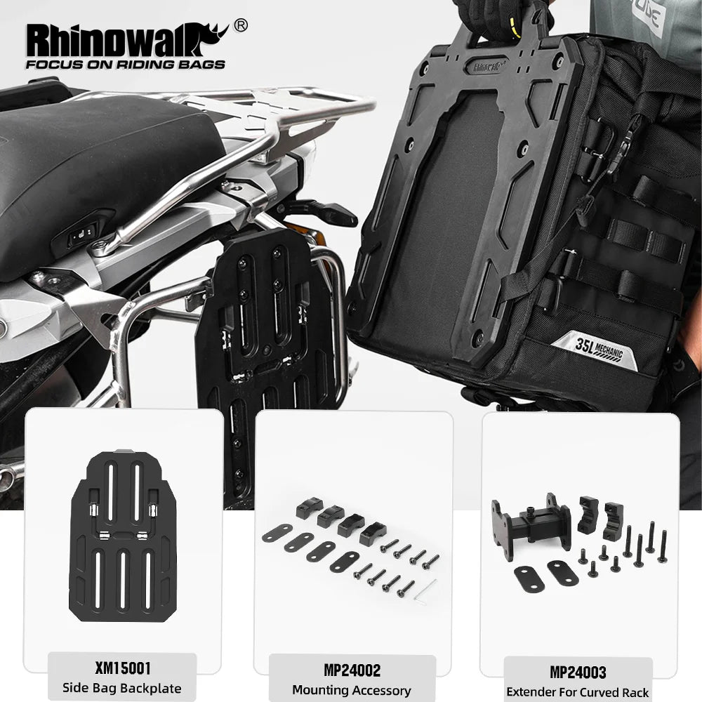 Rhinowalk Motorcycle Side Bag Accessories For MJX2004 Installing Fit Motor Irregularly Curved Bracket Avoiding Touch Exhaust