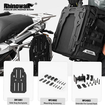 Rhinowalk Motorcycle Side Bag Accessories For MJX2004 Installing Fit Motor Irregularly Curved Bracket Avoiding Touch Exhaust